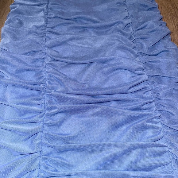 Periwinkle Ruched Mini Dress - Picture 2 of 7